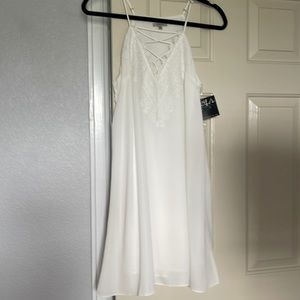 White dress, adjustable straps NWT